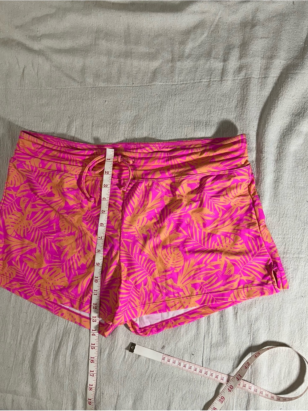 HEAT Swimwear, Tankini Set, Pink & Orange Tropical Palm, Size XL - Picture 11 of 16